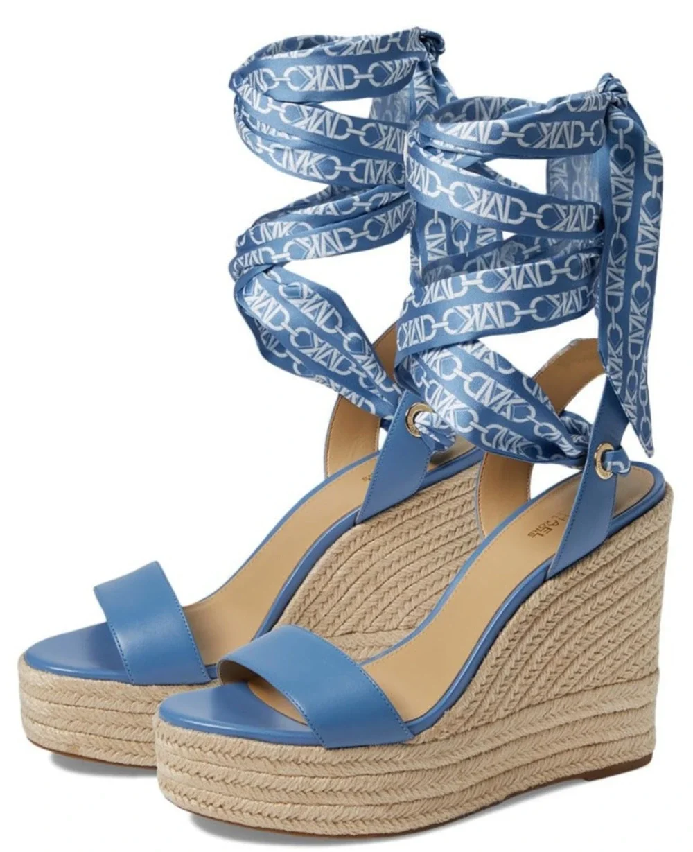 Michael Kors Esme Women Wedge Espadrille French Blue 9.5 M